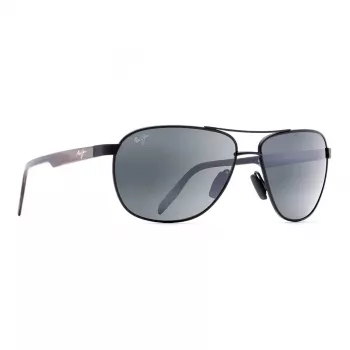 MAUI JIM miesten 728-2M polarisoidut aurinkolasit - mattamusta kehys, neutraalinharmaat linssit