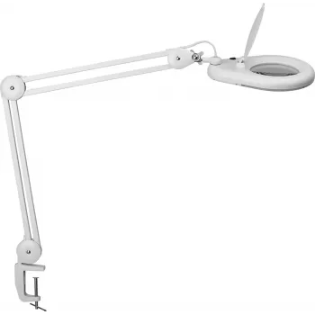 MAUL LED-suurennusvalaisin Viso puristusjalustalla, valkoinen