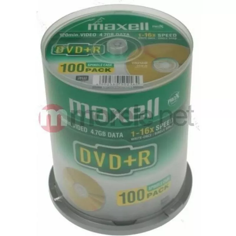 Maxell DVD+R 4.7 GB 16x 100 kpl spindle cakebox