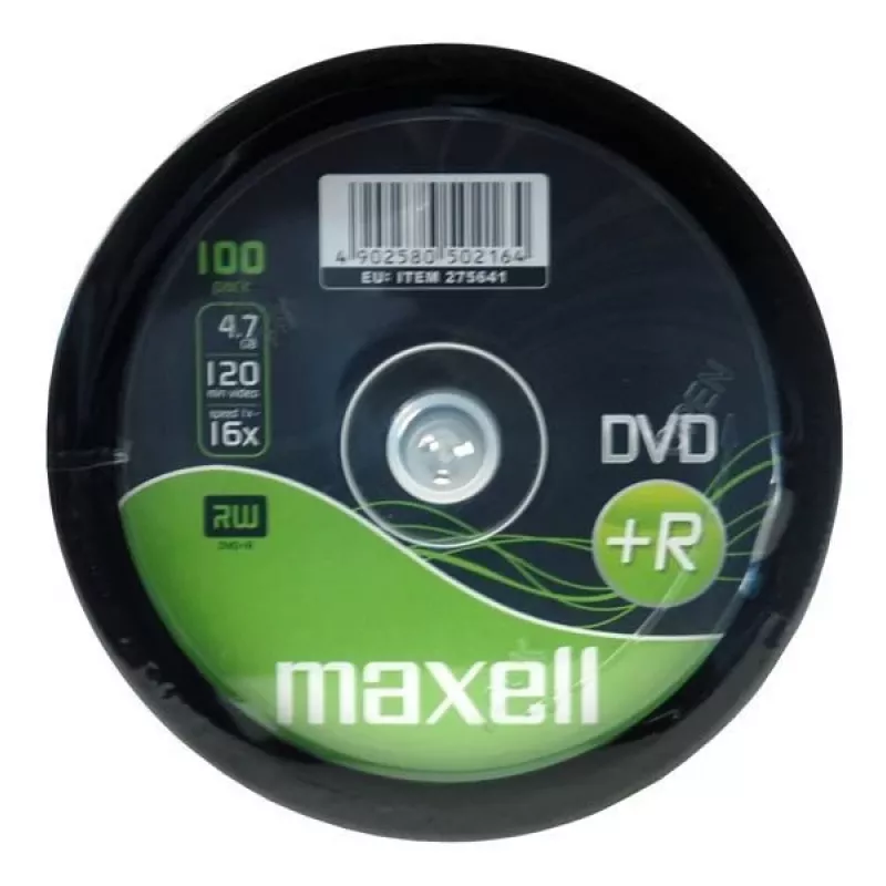 Maxell DVD+R 4.7 GB 16x 100 kpl spindle cakebox