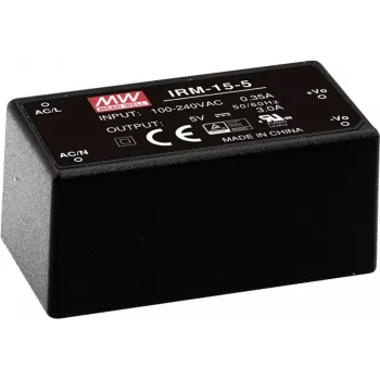 MEAN WELL IRM-15-12 15W yksilähdöllä valettu AC/DC-teholähdemoduuli 12V 1,25A PCB-asennus