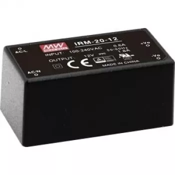 MEAN WELL IRM-20-5 20W 5V 4A koteloitu AC-DC-virtalähdemoduuli, musta