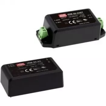 MEAN WELL IRM-30-12 koteloitu AC/DC-virtalähdemoduuli 30W 12V 2,5A PCB-asennus 85-264VAC ITE 60950/62368 musta
