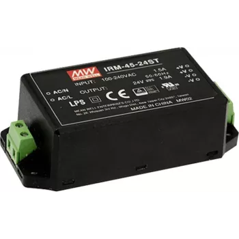 MEAN WELL IRM-45-12ST 45 W 12 VDC koteloitu AC/DC-virtalähde piirilevyasennukseen
