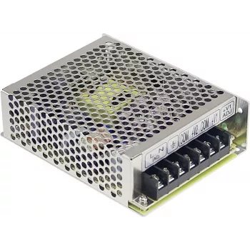 MEAN WELL RD-50A 54W kaksoislähtö AC/DC virtalähde 5V/6A + 12V/2A, 88-264VAC tulo, runkoasennus, ylikuormitus-/ylijännite-/oikosulkusuoja