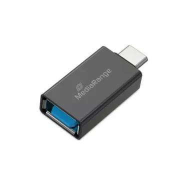 MEDIARANGE MRCS216 USB-A - USB-C sovitin, musta, 5 Gbit/s