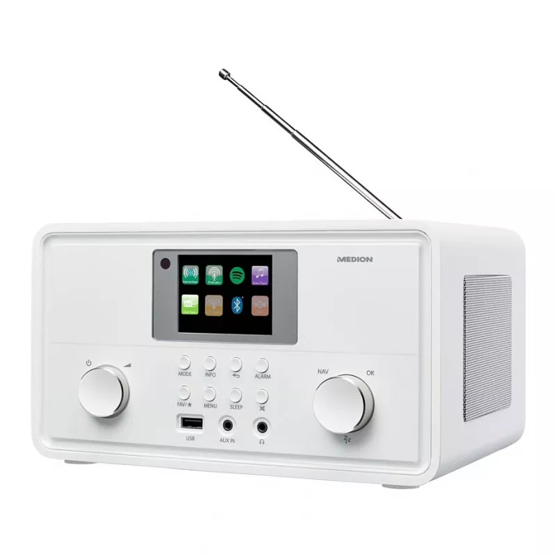 MEDION MD 88069 internetradio DAB+, FM, Bluetooth ja WLAN, valkoinen