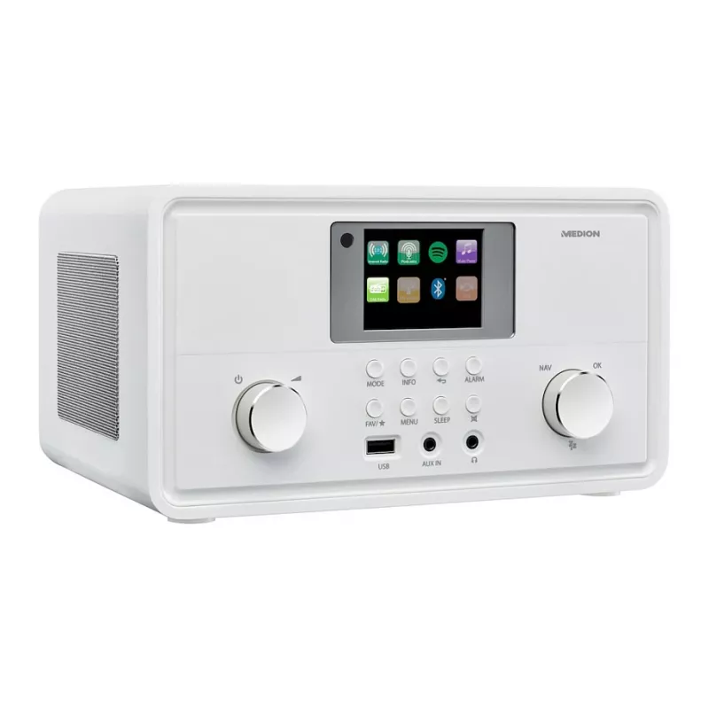 MEDION MD 88069 internetradio DAB+, FM, Bluetooth ja WLAN, valkoinen
