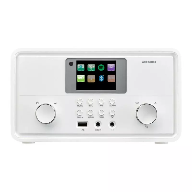 MEDION MD 88069 internetradio DAB+, FM, Bluetooth ja WLAN, valkoinen