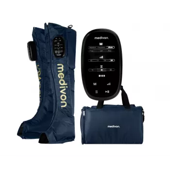 Medivon Compression Massager Aeria - ilmakompressio jalka- ja jalkahierontalaite lämmöllä, 3 tilaa, 3 voimakkuutta, langaton kaukosäädin