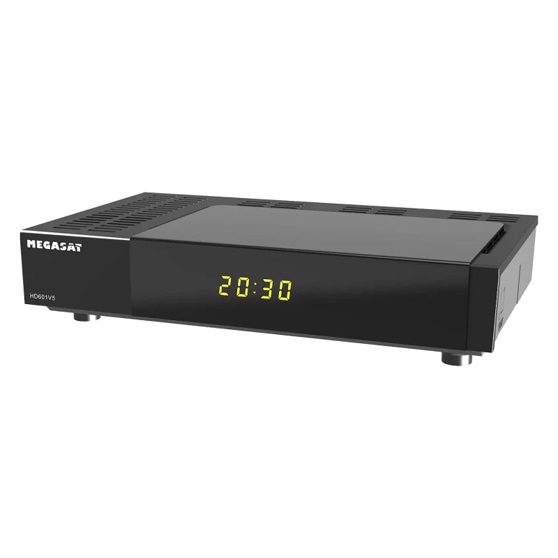 Megasat HD 601 V5 DVB-S2 satelliittivastaanotin, Full HD 1080p, HDMI, SCART, USB, Unicable I & II, musta