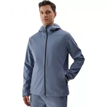 Miesten softshell-takki 4F M283 Denim - vedenpitävä ja tuulenpitävä hupullinen, koko L