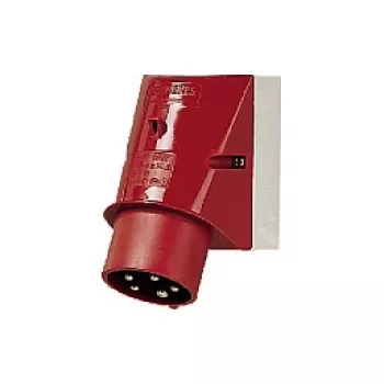 MENNEKES 354 Seinäasenteinen laiteliitin, 32 A, 5-napainen, 400 V, 6h, IP44