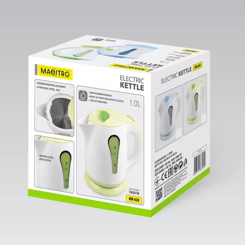 MEO vedenkeitin 1L 1000W MR-028-GREEN MAESTRO