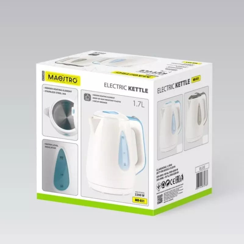 MEO MAESTRO vedenkeitin 1,7 l 2200 W sininen MR-031-BLUE