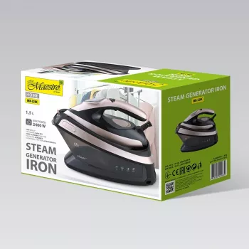 MEO MR-320C Maestro 2400W höyrysilitysasema keraamisella pohjalla, 3,5 bar paine, 120 g/min höyryisku, 1,2 l säiliö