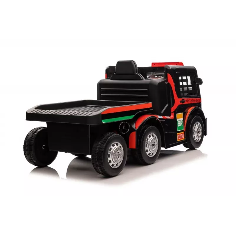 Mercedes Truck + Trailer XMX622B paristokäyttöinen lelu LED-valoilla punainen LCD