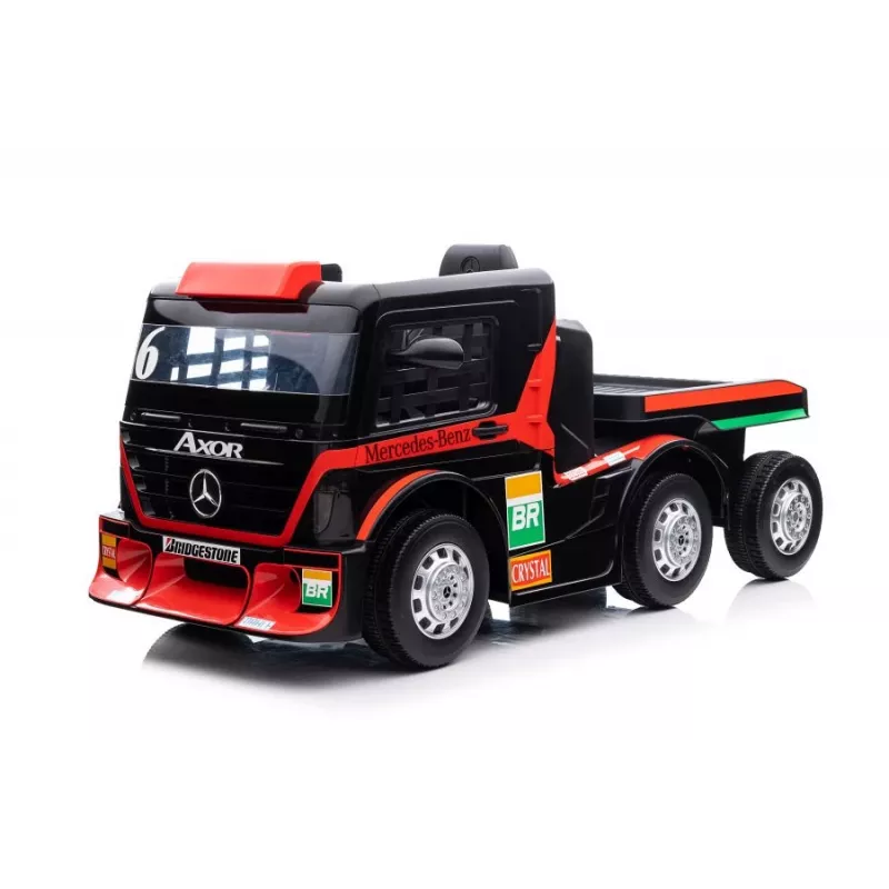 Mercedes Truck + Trailer XMX622B paristokäyttöinen lelu LED-valoilla punainen LCD