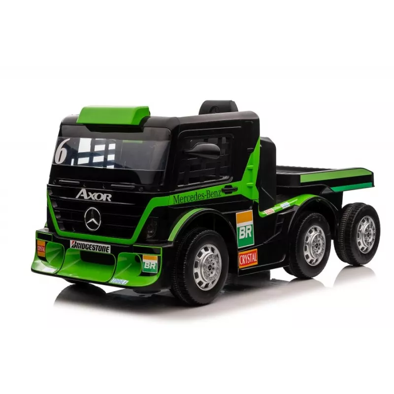 Mercedes Truck + Trailer XMX622B vihreä LCD paristokäyttöinen lelu