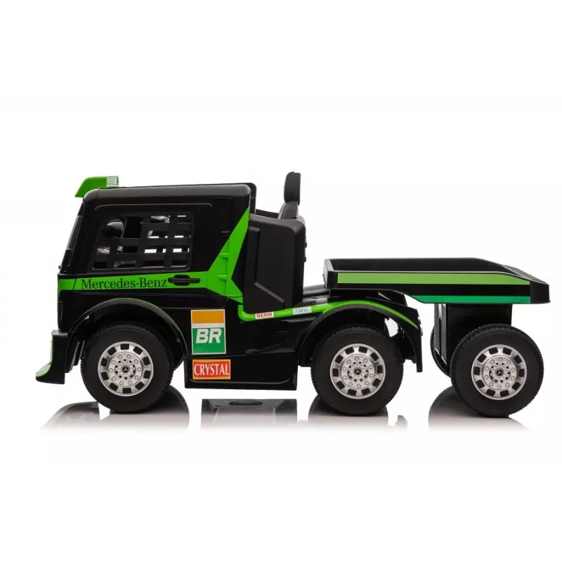 Mercedes Truck + Trailer XMX622B vihreä LCD paristokäyttöinen lelu