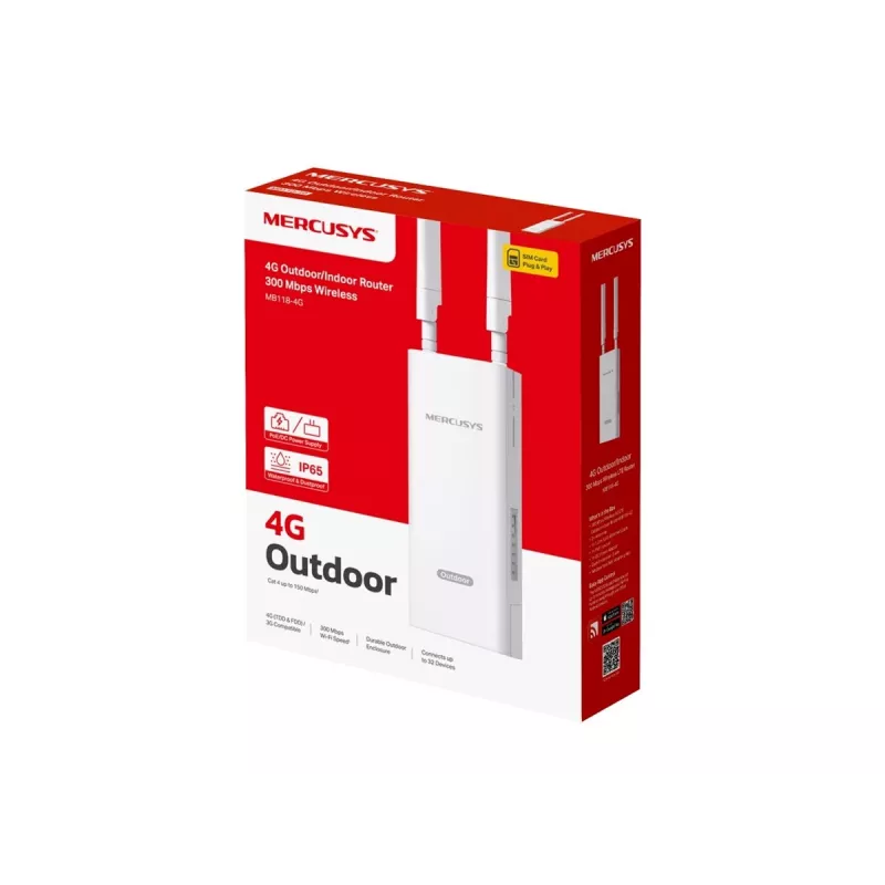 MERCUSYS MB118-4G 300 Mbps langaton 4G LTE ulko-/sisärouteri
