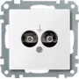 Merten 290425 suko-pistorasia, polarvalkoinen (RAL 9010), uppoasennus, 16 A, 250 V, IP20, ruuviliittimet, System M