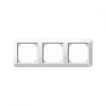 MERTEN 389319 kehys 3-osainen, System M, polar white brilliant, kiiltävä