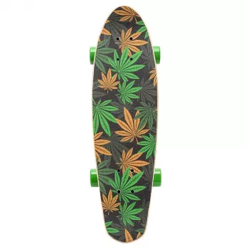 Meteor Cannabis vihreä-ruskea-oranssi mini cruiser -skeittilauta 22 tuumaa