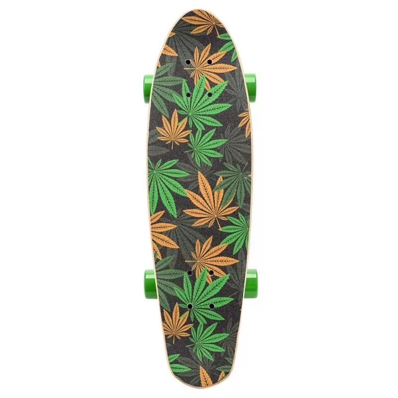 Meteor Cannabis vihreä-ruskea-oranssi mini cruiser -skeittilauta 22 tuumaa