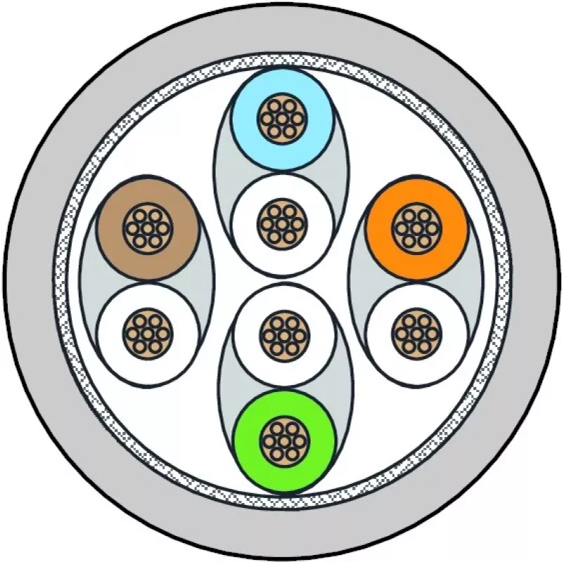 METZ CONNECT 130845D033-E Cat6a S/FTP verkkokaapeli, 40 m, harmaa