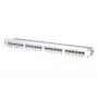 METZ CONNECT 130855C-E-90 Cat.6A suojattu 24-porttinen 1U rack-asennettava patch-paneeli, valkoinen