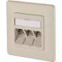 METZ CONNECT BTR IT CONNECT E-DAT modul 3x8(8) UP - uppoasennettava verkkorasio, 3-porttinen RJ45, CAT 6, suojattu, helmenvalkoinen (RAL 1013) 1309131001-E