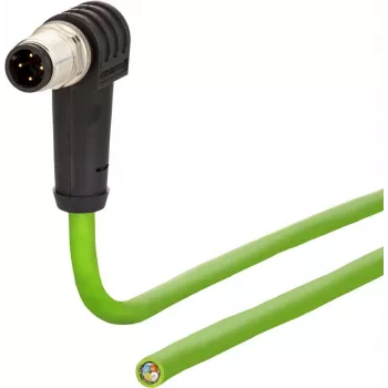 METZ CONNECT M12 kulmaliitin avoimeen päähän verkkokaapeli, 10m, SF/FTP, CAT 5e, halogeeniton, vihreä