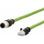 METZ CONNECT verkkokaapeli M12 (4-napainen) (S) - RJ-45 (M) 1,0 m 6,5 mm SF/FTP CAT 5e halogeeniton, ilman lukituskieltä, säie, vetoketju, D-koodattu vihreä (142M1D15010)