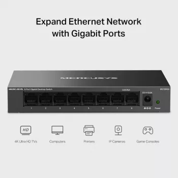 MEU Mercusys MS108G 8-porttinen Gigabit-työpöytäkytkin
