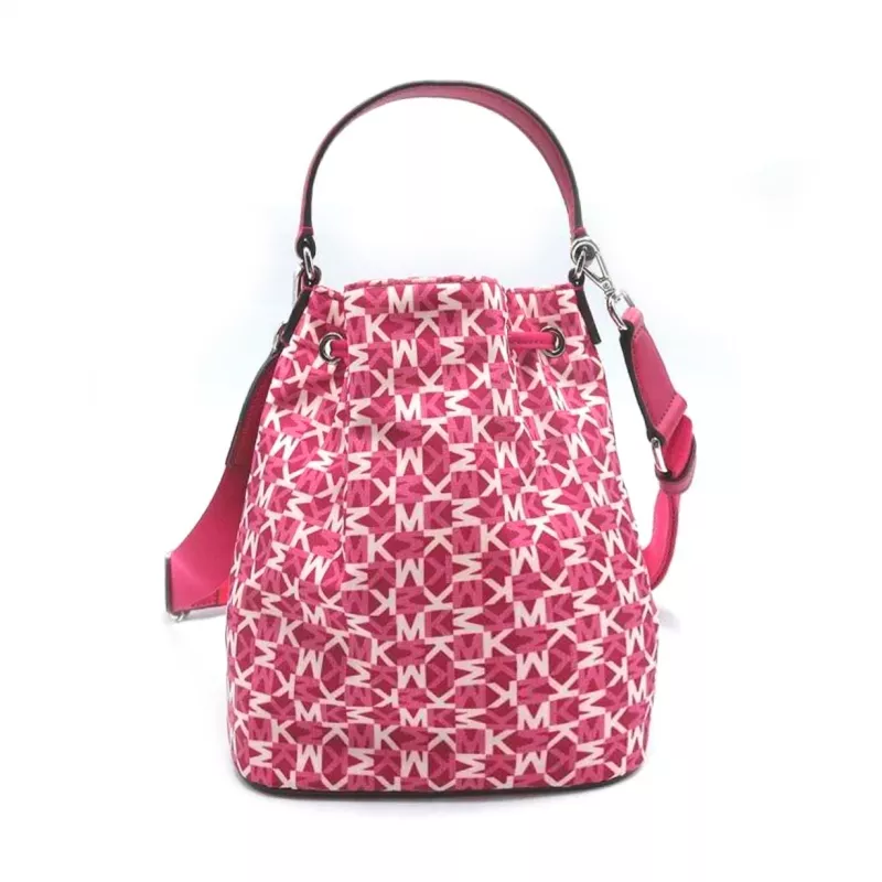 Michael Kor Jet Set Charm pieni camera-olkalaukku Dark Berry Saffiano-nahka