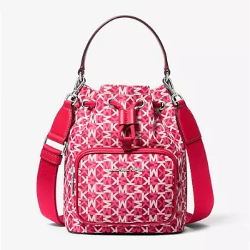 Michael Kor Jet Set Charm pieni camera-olkalaukku Dark Berry Saffiano-nahka