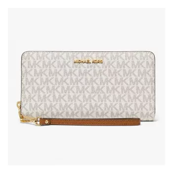 MICHAEL KORS Jet Set Travel Continental lompakko 35S6GTVE9BVAN vanilja coated canvas