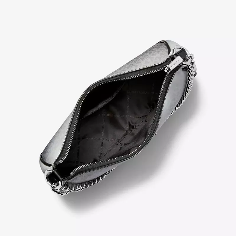 Michael Kors Jet Set Travel -crossbody-laukku musta Signature Coated Canvas