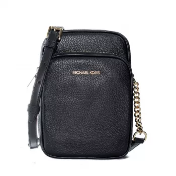 Michael Kors Jet Set Travel pieni olkalaukku musta saffiano-nahka 35H3GTVC2LBLA