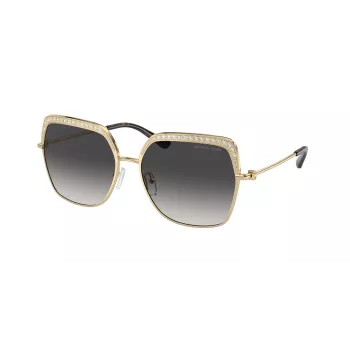 Michael Kors MK1141-10188G naisten aurinkolasit - musta asetaattikehys, harmaa liukuvärjätty linssi, 57 mm