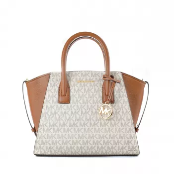 Michael Kors Voyager -crossbody-laukku Vanilla Signature -pinnoitettu kangas