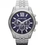 Michael Kors MK8280 Miesten kvartsikello, 45 mm, hopea/tummansininen kellotaulu