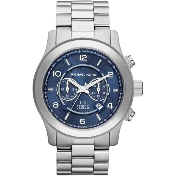 Michael Kors MK8314 Miesten kvartsikello, 45 mm, hopea/sininen kellotaulu