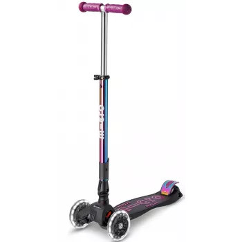 Micro Maxi Deluxe Foldable LED Neochrome 3-pyöräinen lasten potkulauta, violetti