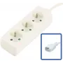 MicroConnect 3-osainen ranskalainen tyyppi E pistorasialista kytkimellä, ylikuormitussuojalla ja lapsilukolla, 1,5 m kaapeli, valkoinen (MC-PS030150FRUPSW)