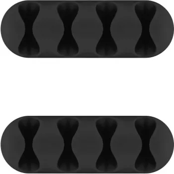Microconnect CABLEMANA-16 kaapelipidike, 4 rakoa, musta, 2 kpl
