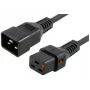 MICROCONNECT lukittuva virtakaapeli C20 - C19, 2,5m, 16A, musta