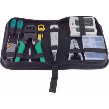 MicroConnect verkkokaapelitesterisarja 10 (CAB-TEST5) RJ45-, RJ11/RJ12-, BNC-, USB-testereillä ja 8 ID-kaukosäätimellä
