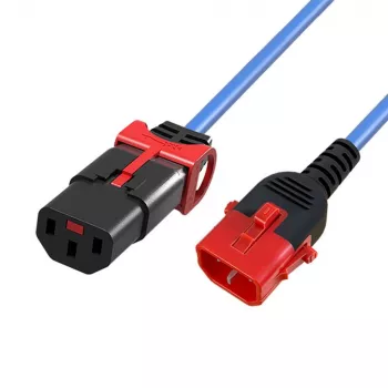 MICROCONNECT virtajohto C13 IEC Lock+ - C14 1,5 m musta
